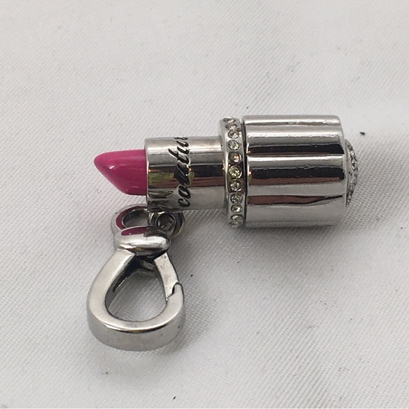 Juicy Couture Jewelry - Juicy Couture, 2010, Silver And Pink Lipstick Charm With Crystals.
